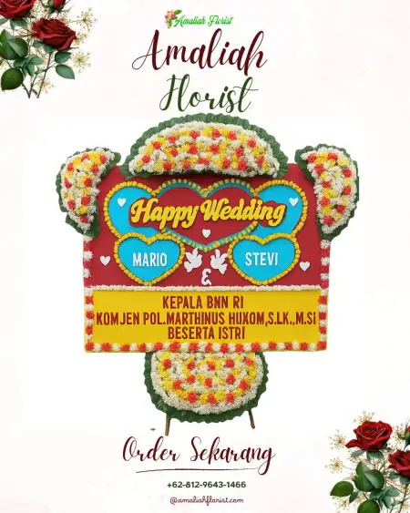 Papan Bunga Pernikahan Waris
